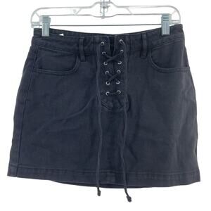 Women's Kendall & Kylie Black A-Line Skirt, Cotton, Size 25
